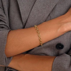 Bracelet maille Alfonsa acier doré or