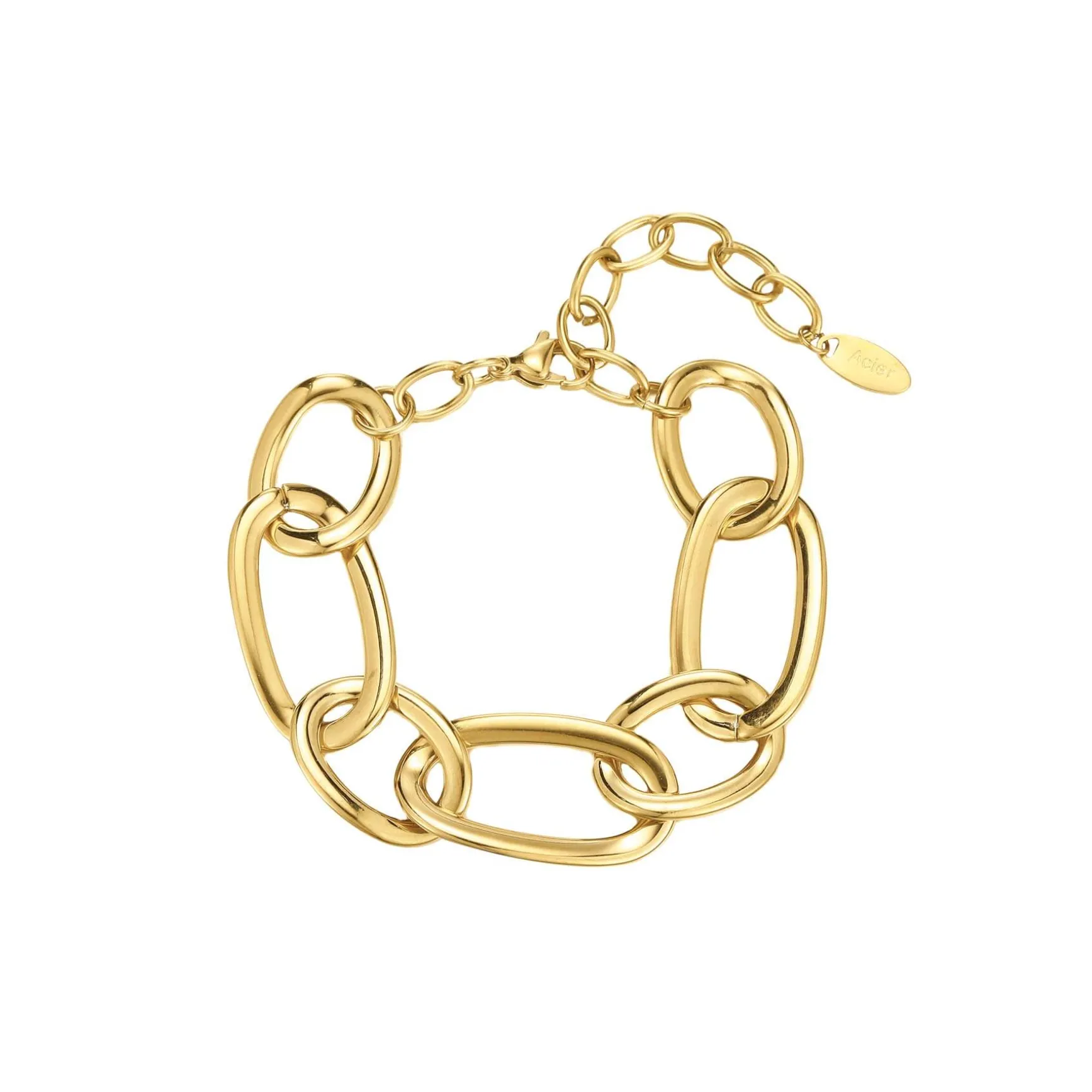 Bracelet Maillons acier doré or