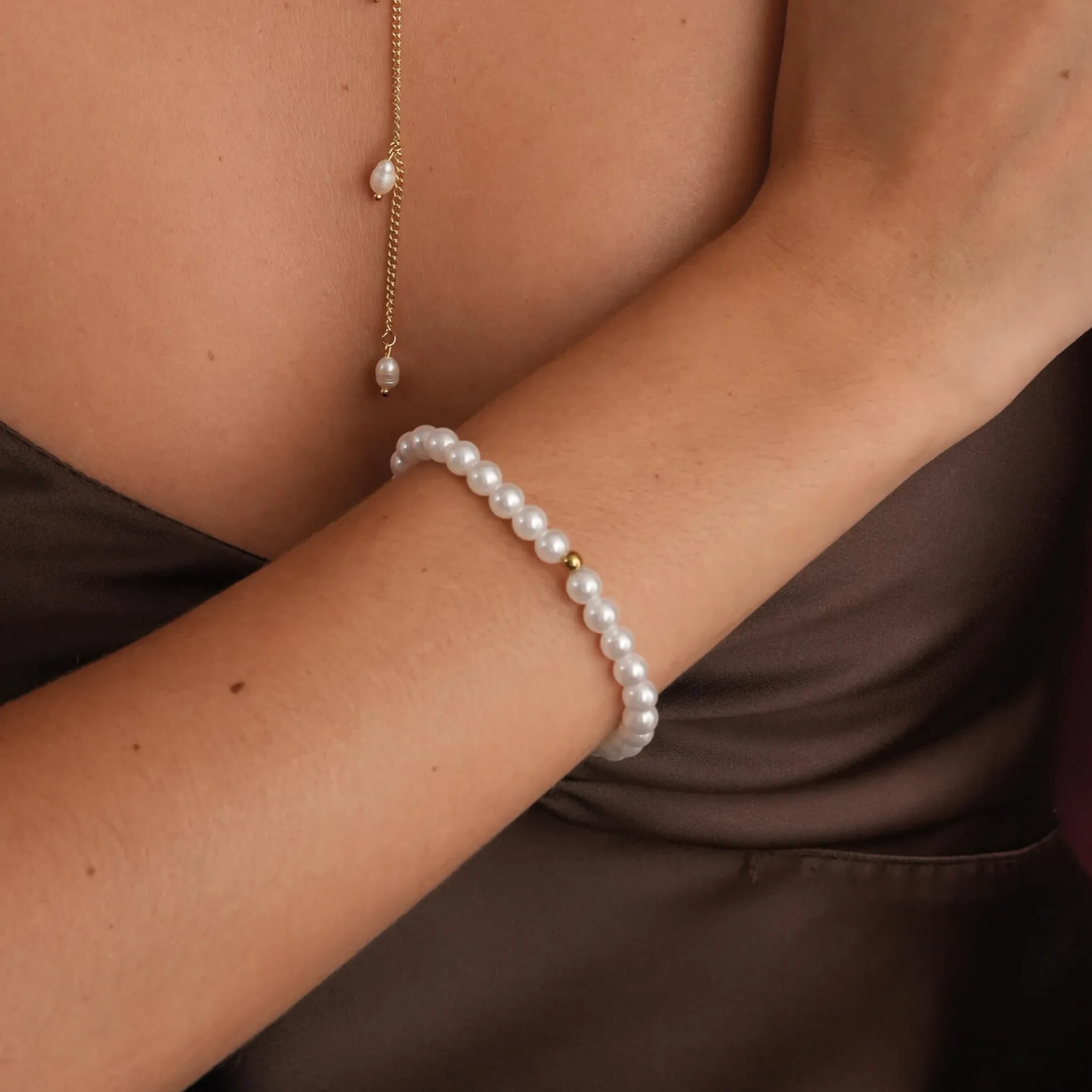 Bracelet Manava verre acier doré or