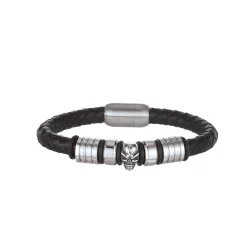 Bracelet Moto cuir et acier