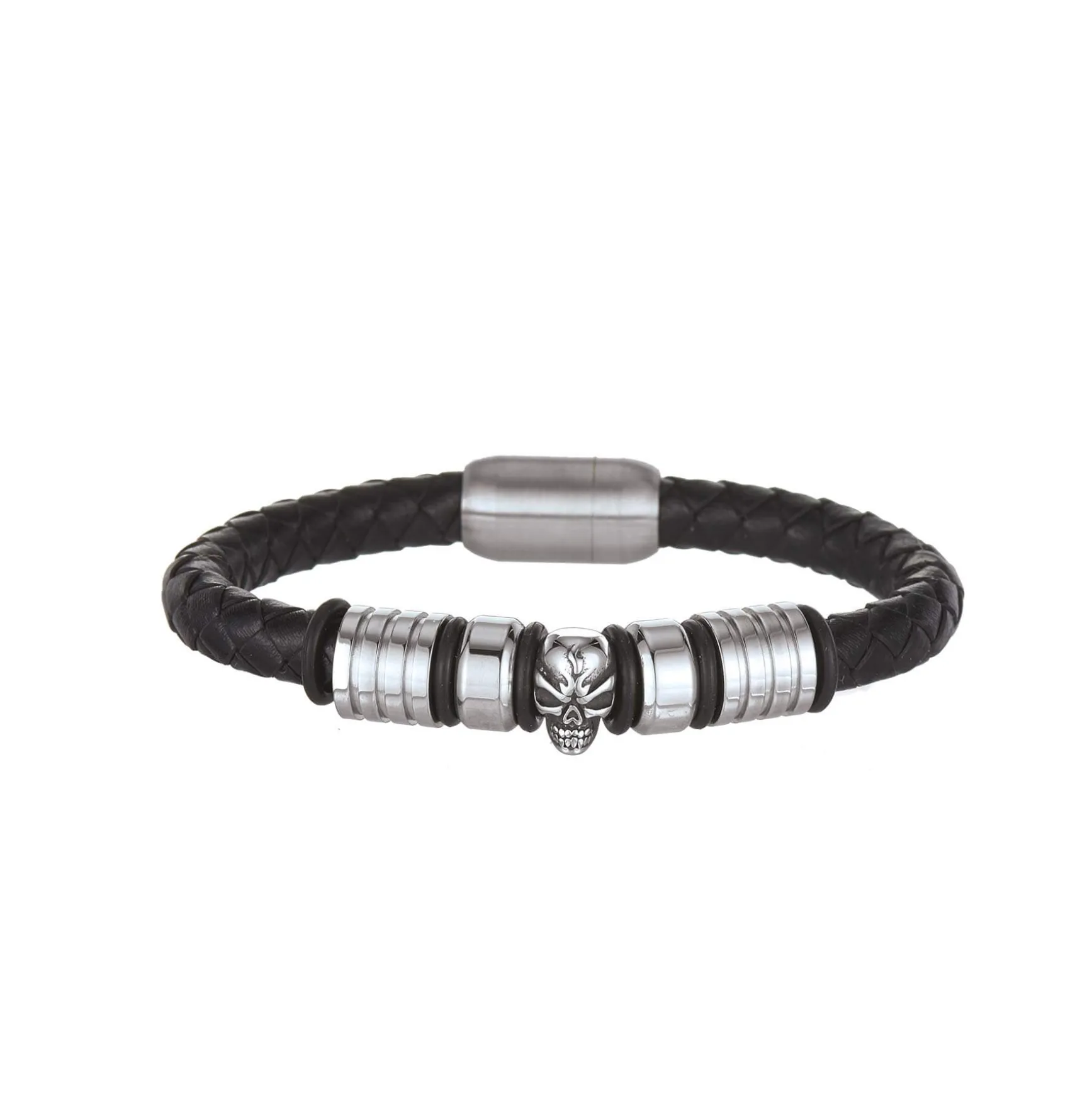 Bracelet Moto cuir et acier