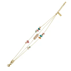 Bracelet multi rangs Cassandre acier doré or