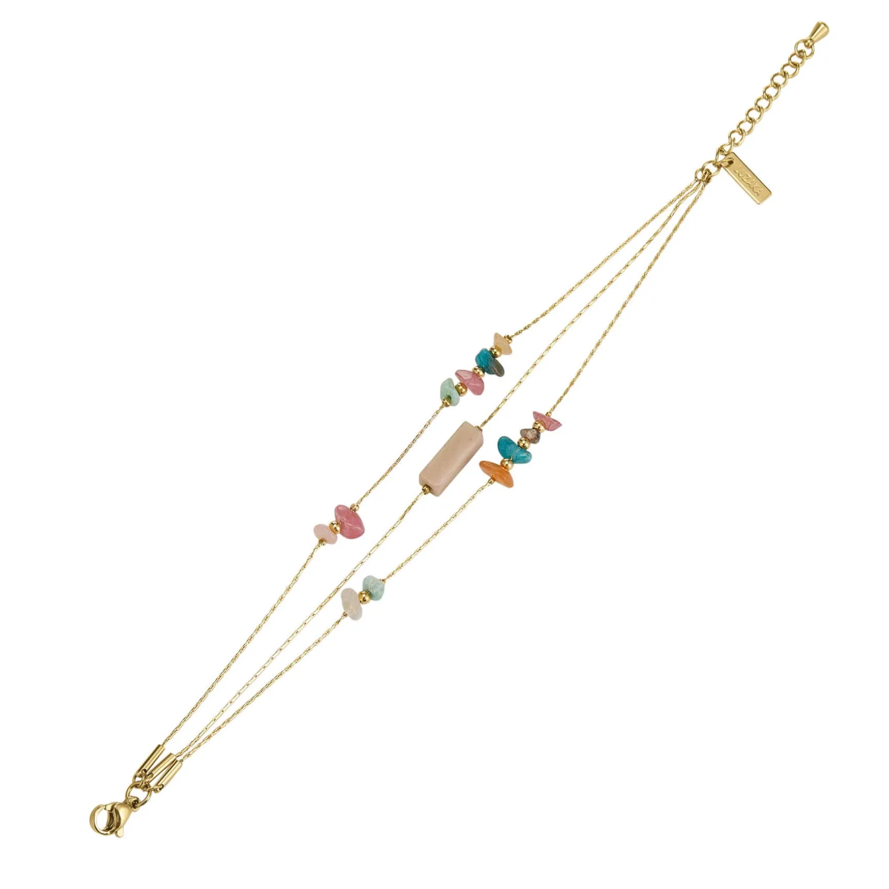 Bracelet multi rangs Cassandre acier doré or