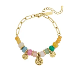 Bracelet Olympe acier doré or multicolores