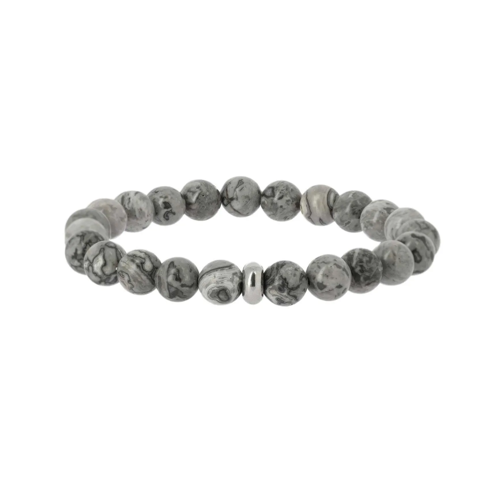 Bracelet Pierres Agate grise 8mn