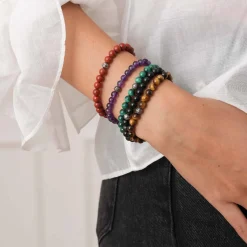 Bracelet Pierres Jaspe rouge 6mn