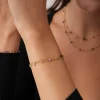 Bracelet Pierres multicolores acier doré or