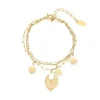 Bracelet Poème acier doré or