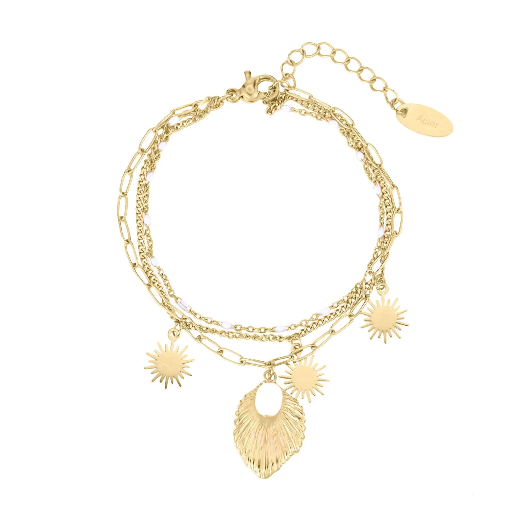 Bracelet Poème acier doré or