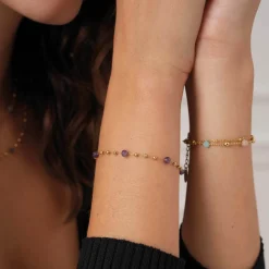 Bracelet Rosaire pierres Améthyste