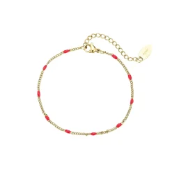 Bracelet Rosaire rouge acier doré or