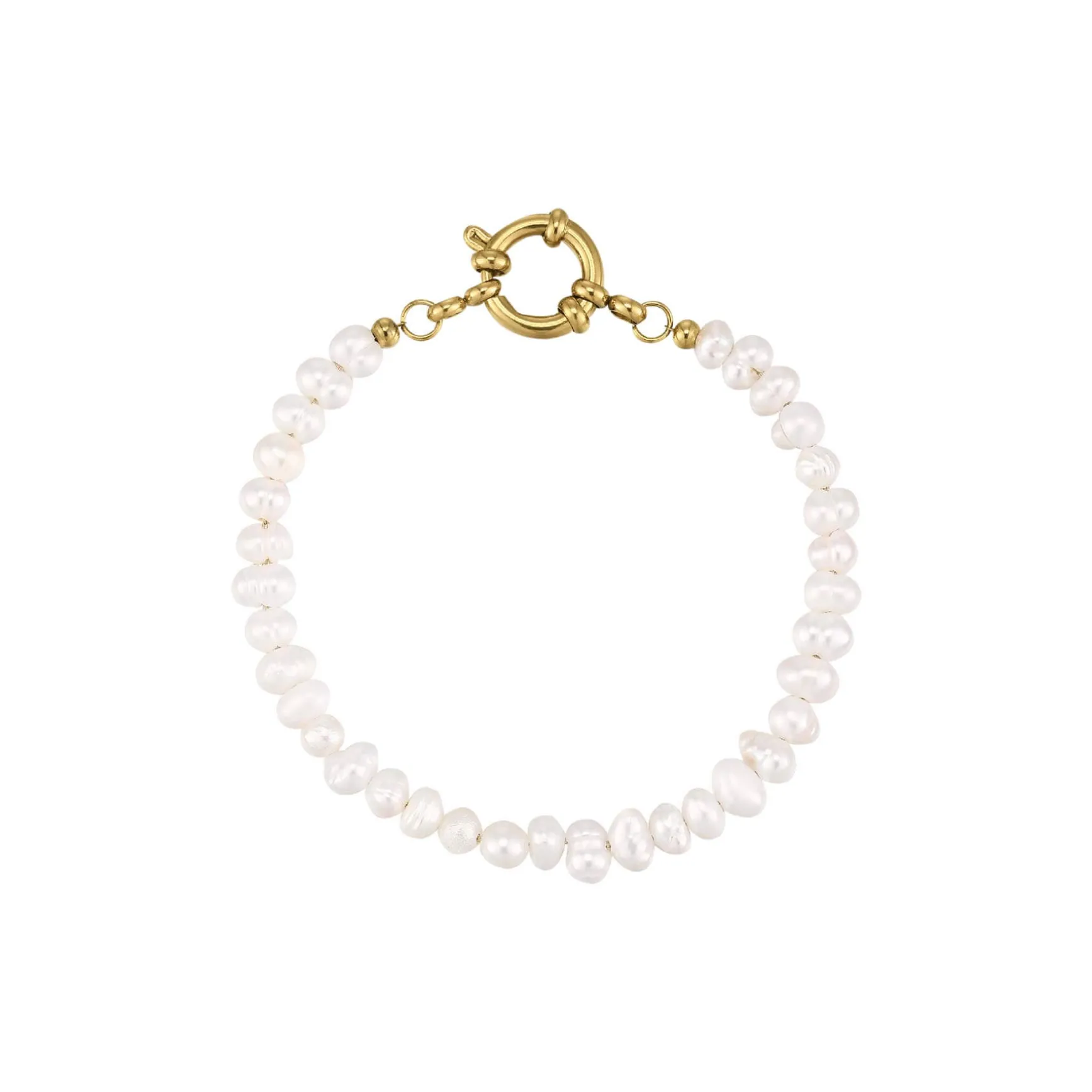 Bracelet Tahoré Perles nacre acier doré or