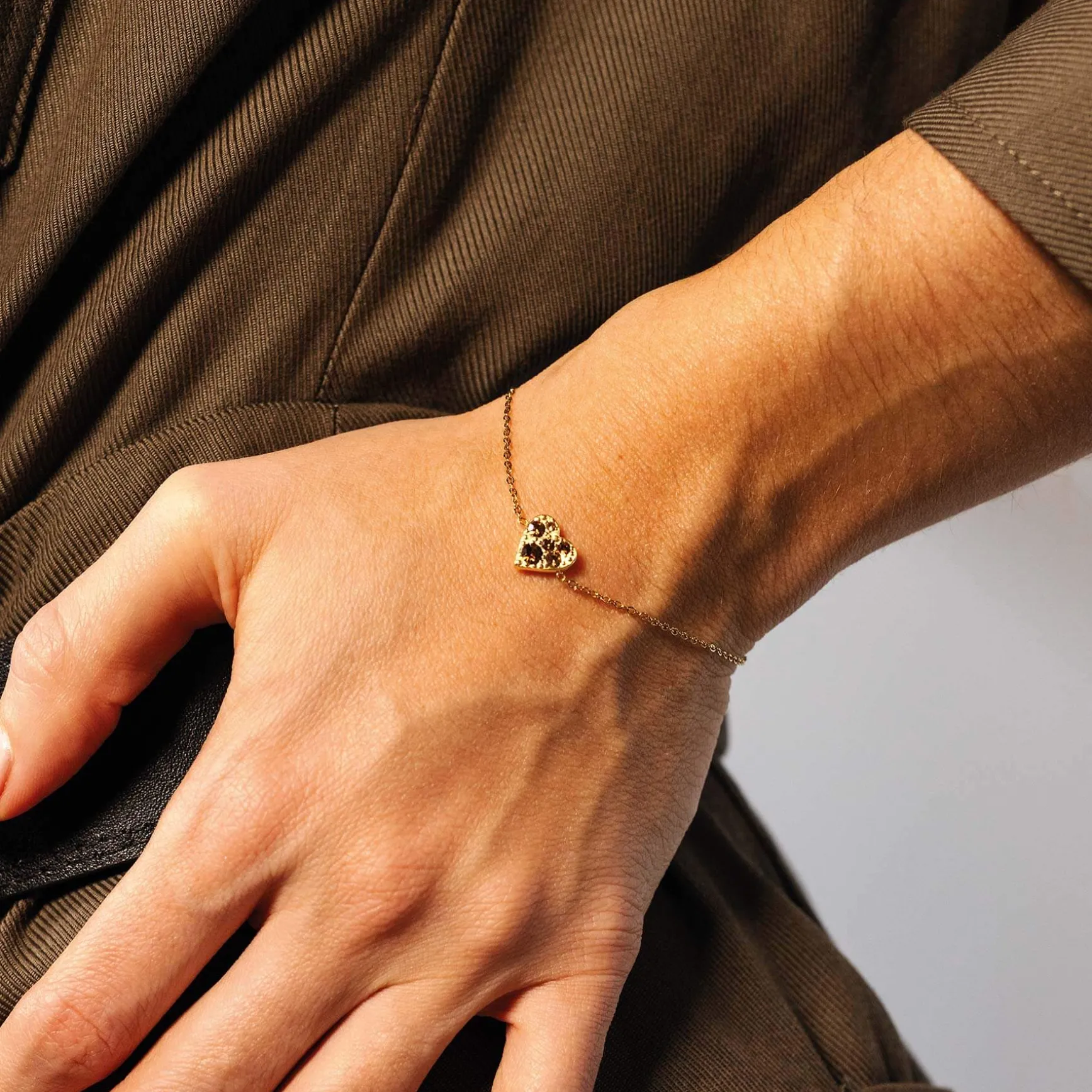 Bracelet Tenerife acier doré or strass