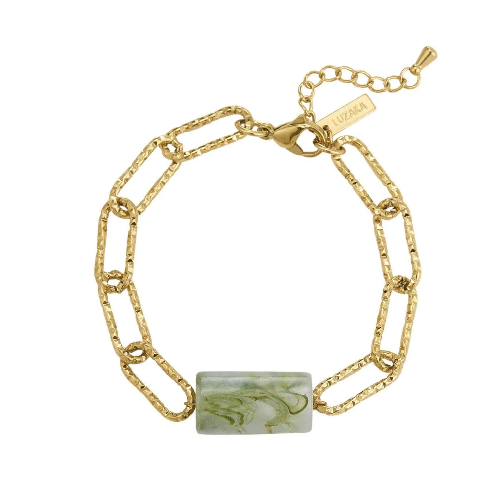 Bracelet Topia vert acier doré or