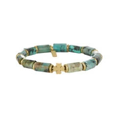 Bracelet Trefle Pin Africain acier doré or