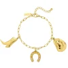 Bracelet Western acier doré or