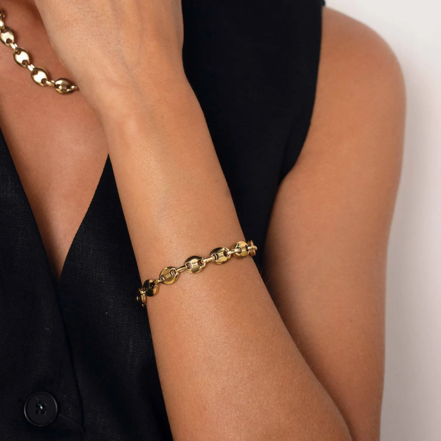 Bracelet Yako acier doré or
