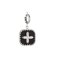 Charm acier Médaille croix