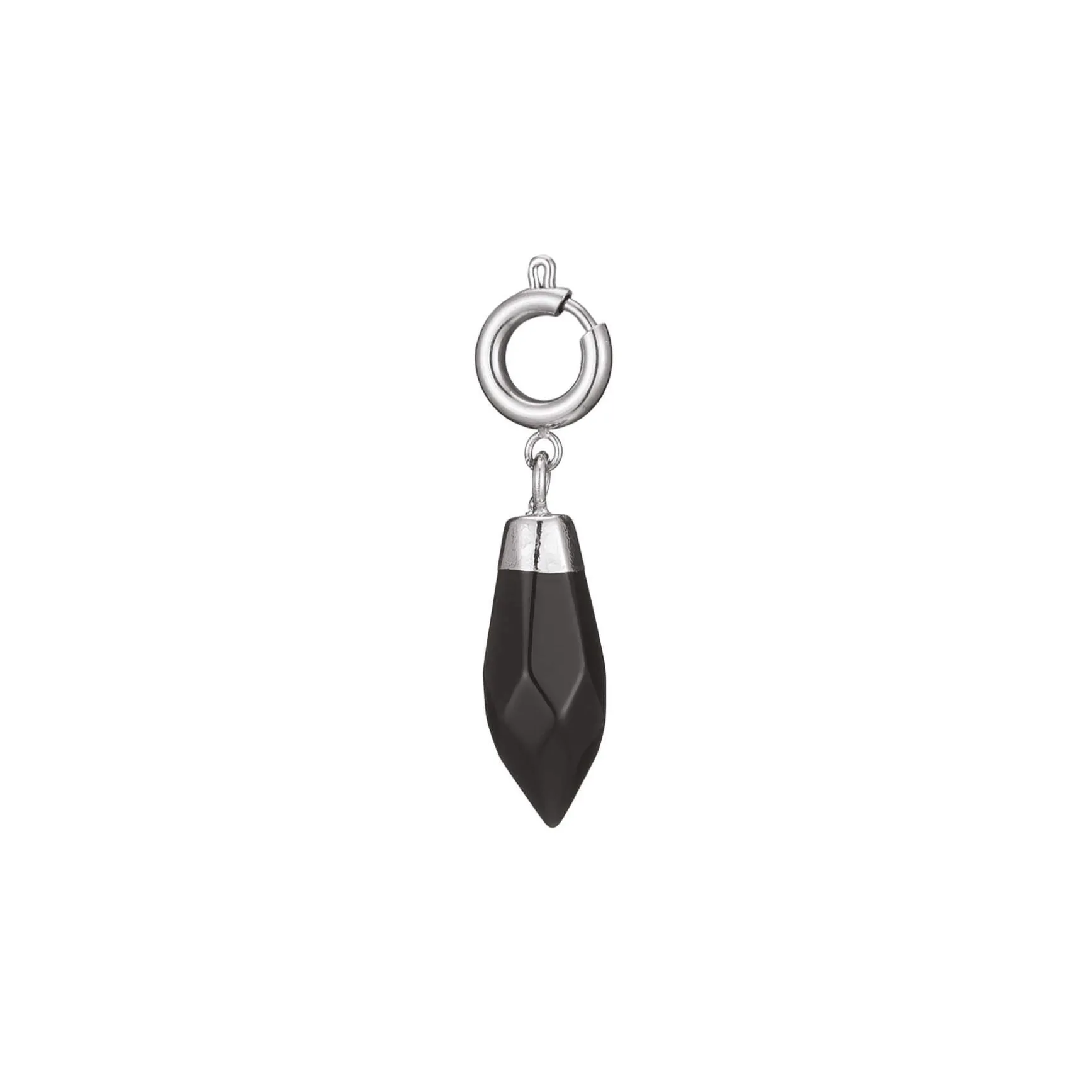 Charm acier pierre Obsidienne