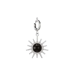 Charm acier Sun Agate noire