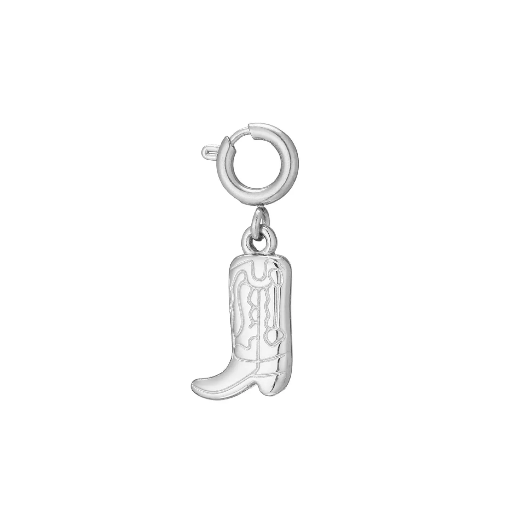 Charm Botte cowboy acier argenté