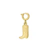 Charm Botte cowboy acier doré or