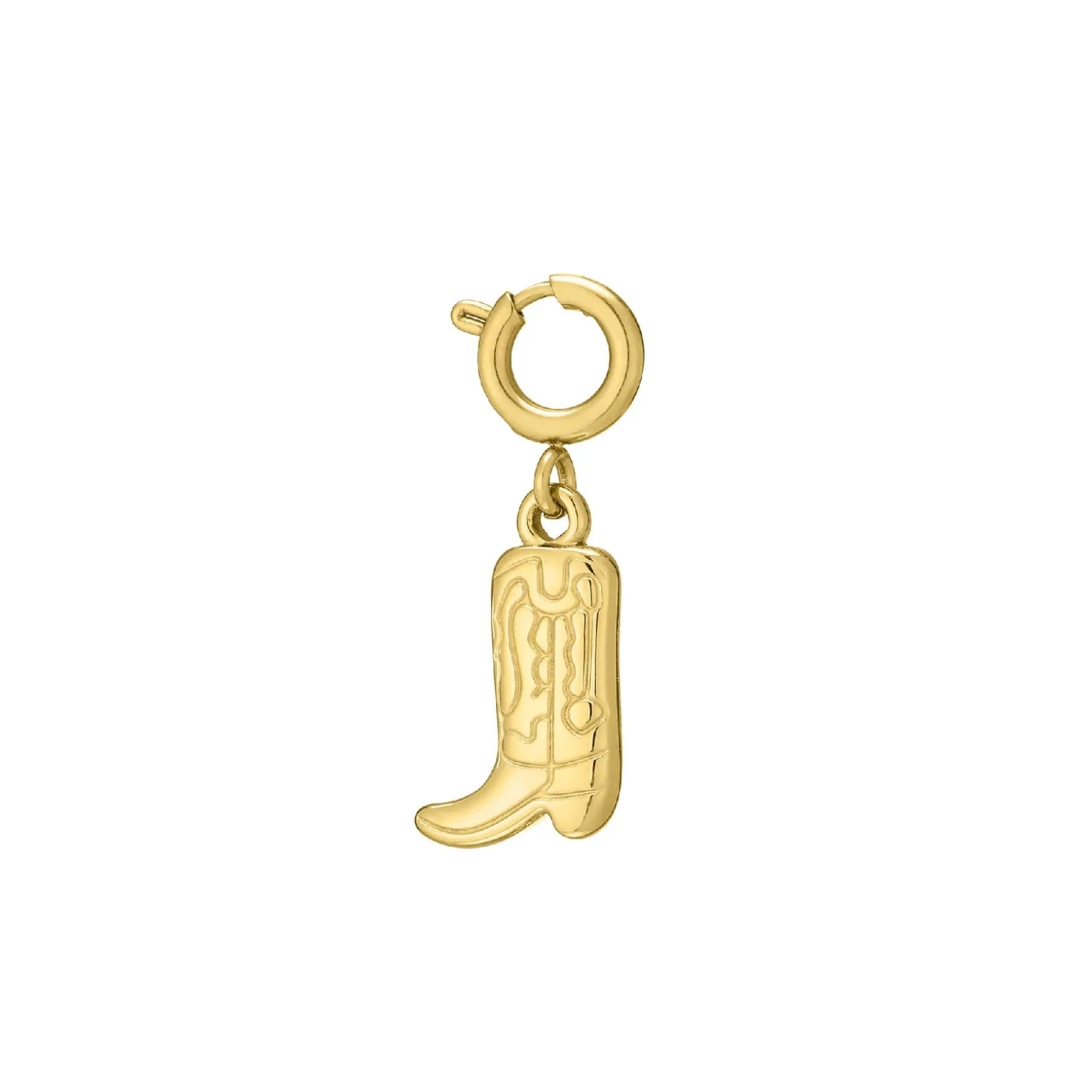 Charm Botte cowboy acier doré or