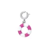 Charm Bouée rose  acier argenté