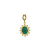Charm Camée Malachite acier doré or