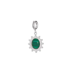 Charm Camée Malachite acier