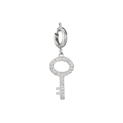 Charm Clef acier zircons