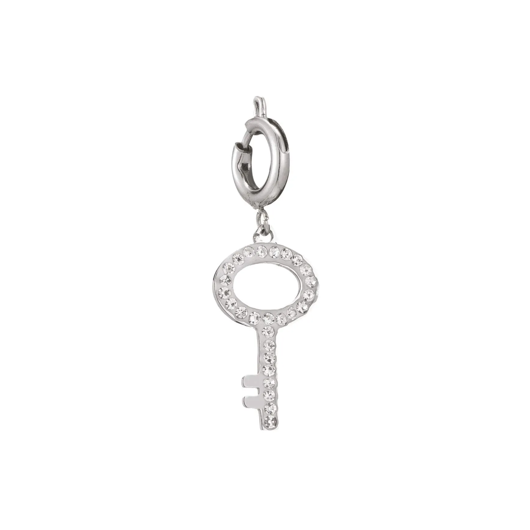 Charm Clef acier zircons