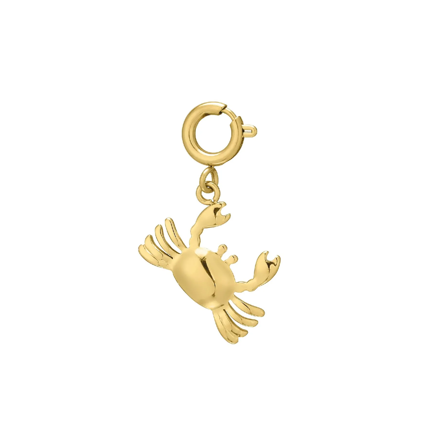 Charm Crabe acier doré or