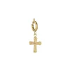 Charm Croix acier doré or