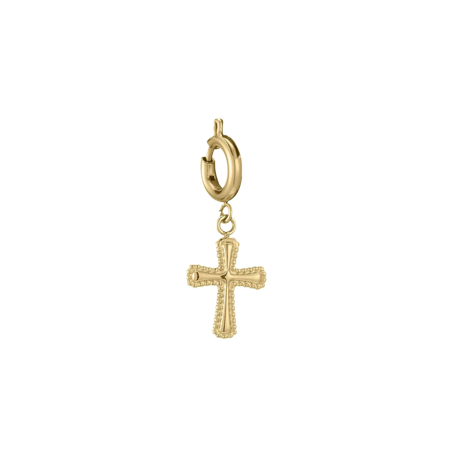 Charm Croix acier doré or