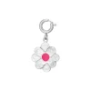 Charm Fleur fuchsia acier argenté