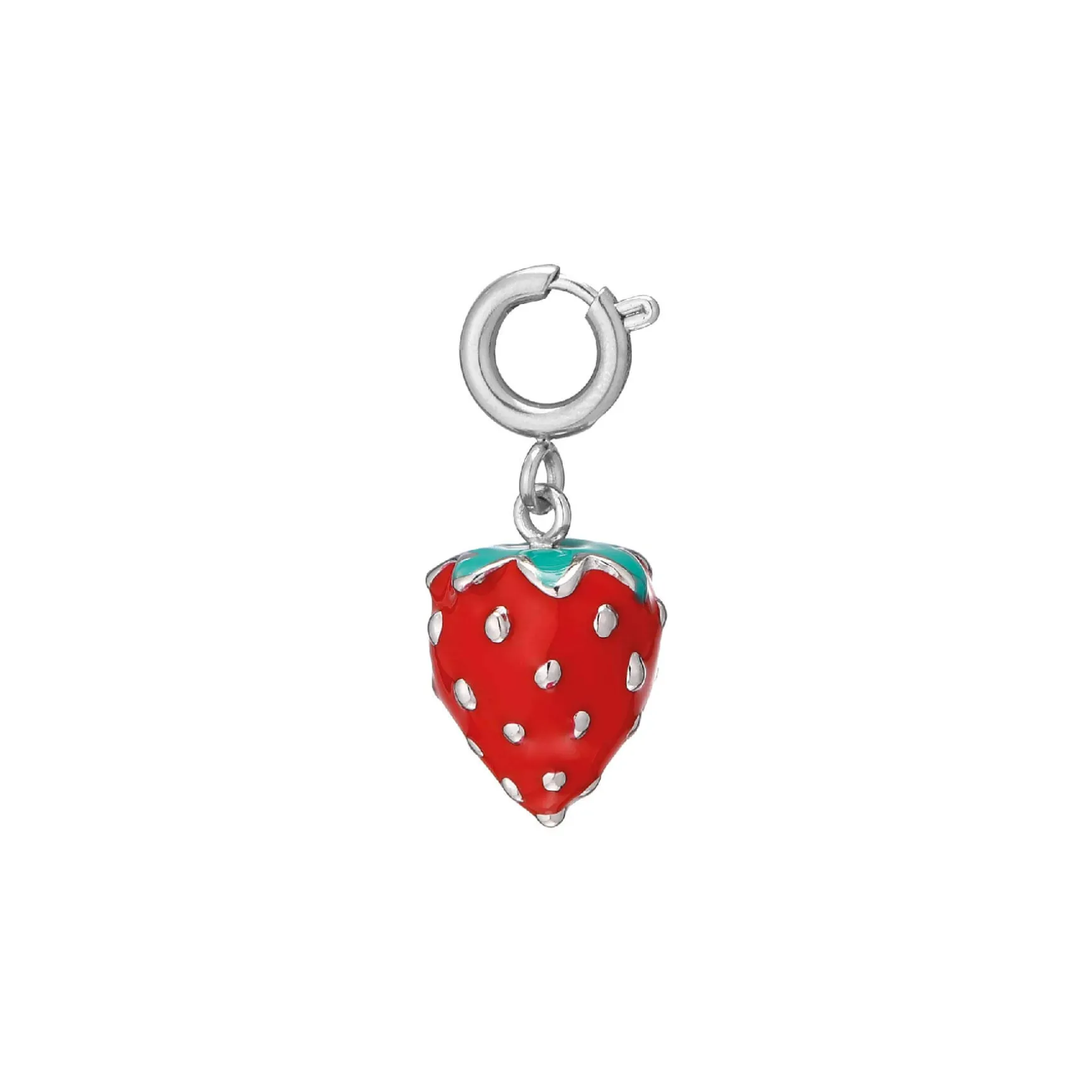 Charm Fraise acier argenté