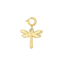 Charm Libellulle acier doré or