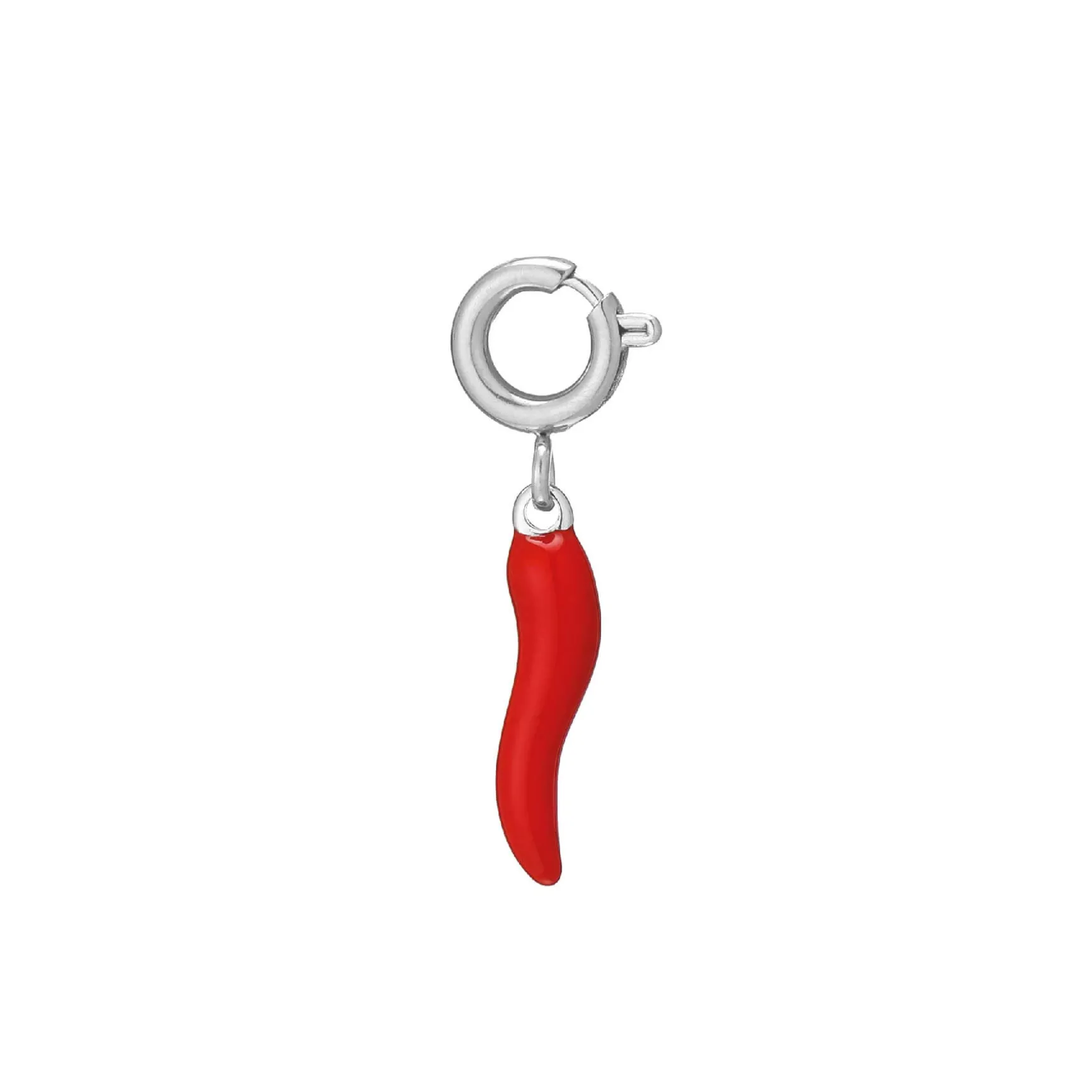 Charm piment acier argenté
