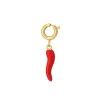 Charm piment acier doré or