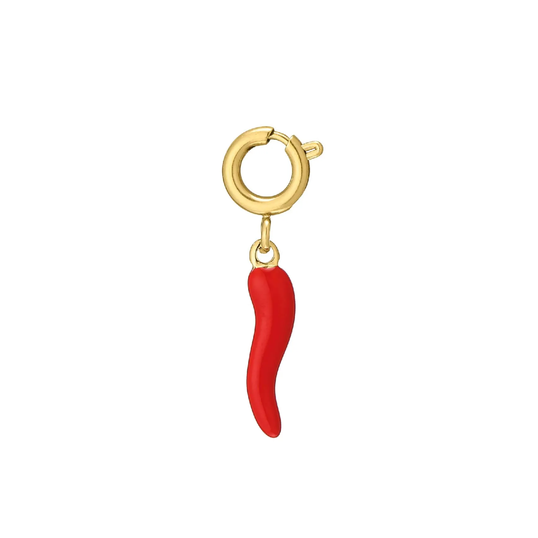 Charm piment acier doré or