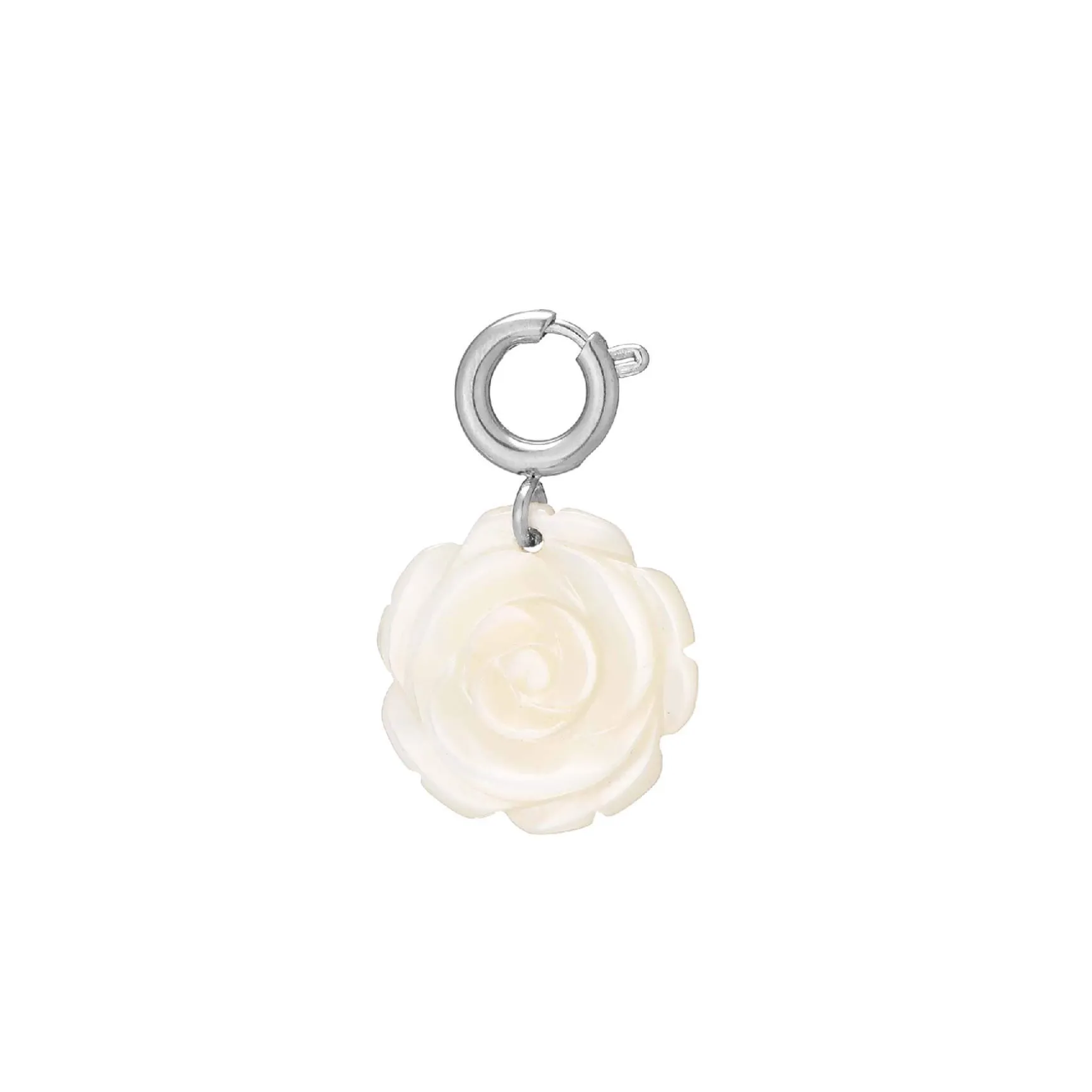 Charm Rose nacre acier argenté