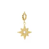 Charm Soleil acier doré or et zircon