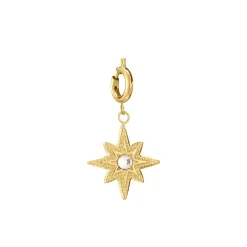 Charm Soleil acier doré or et zircon