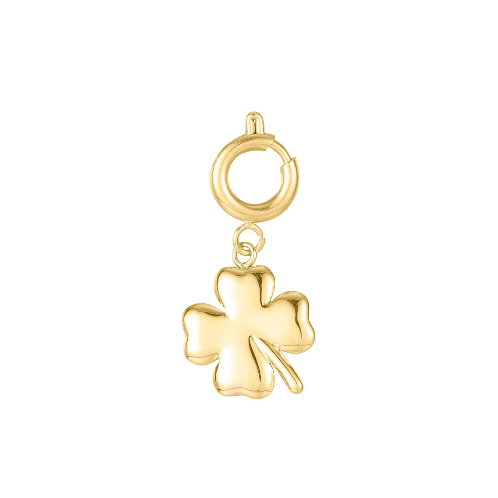 Charm Trefle acier doré or