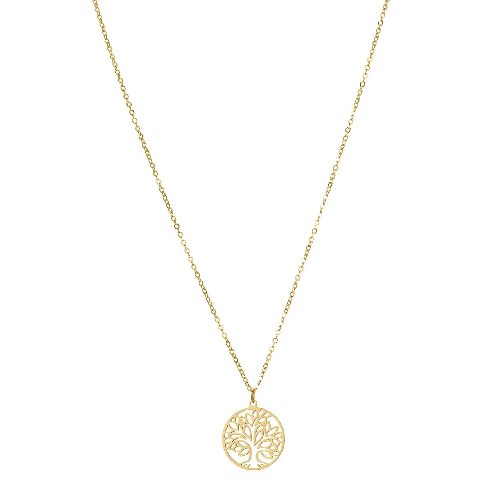 Collier Arbre de vie acier doré or