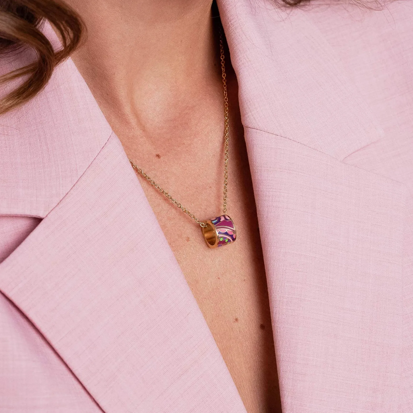 Collier Art P2 acier doré or