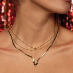 Collier Asio acier doré or