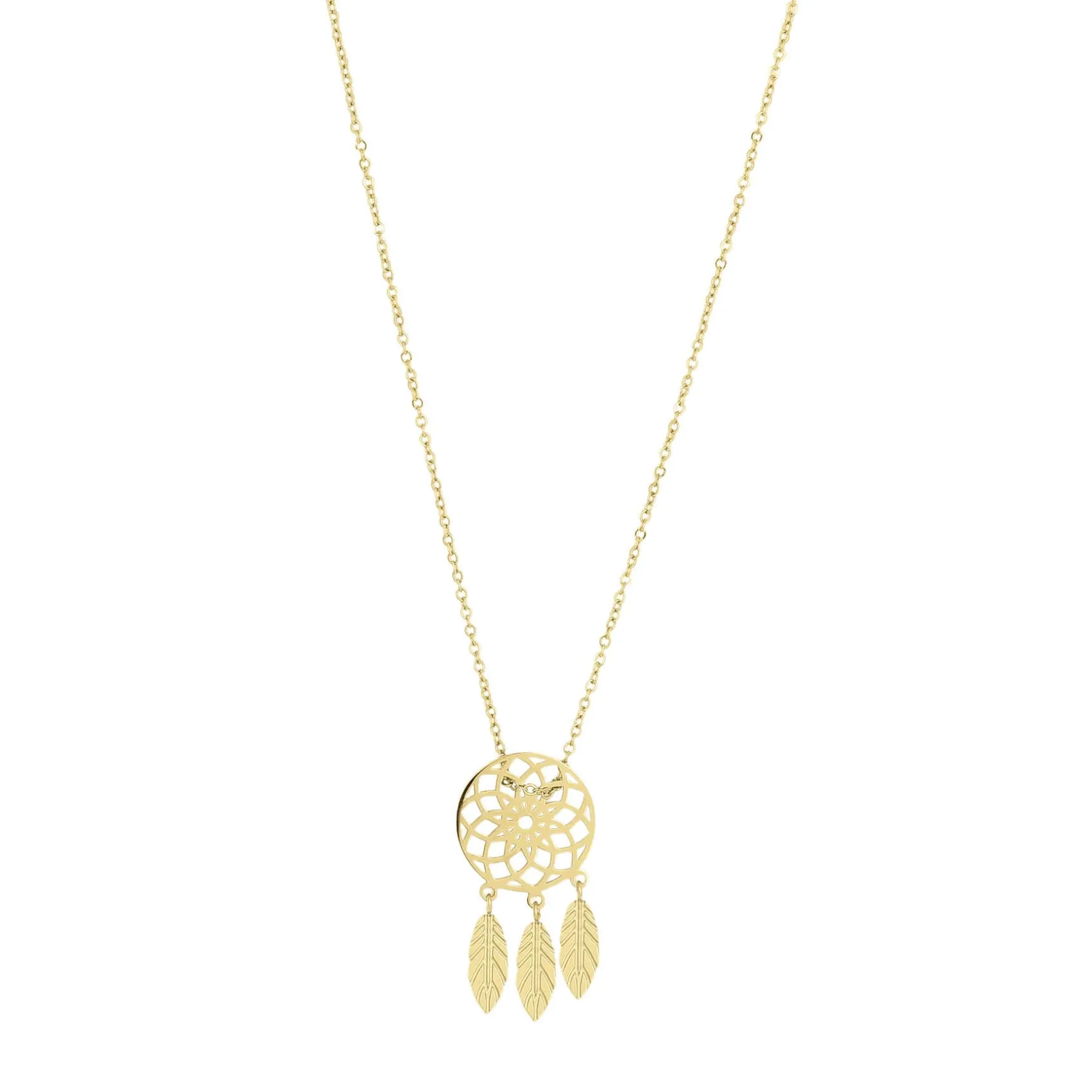Collier Attrape-rêves acier or