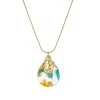 Collier Automne vert acier doré or
